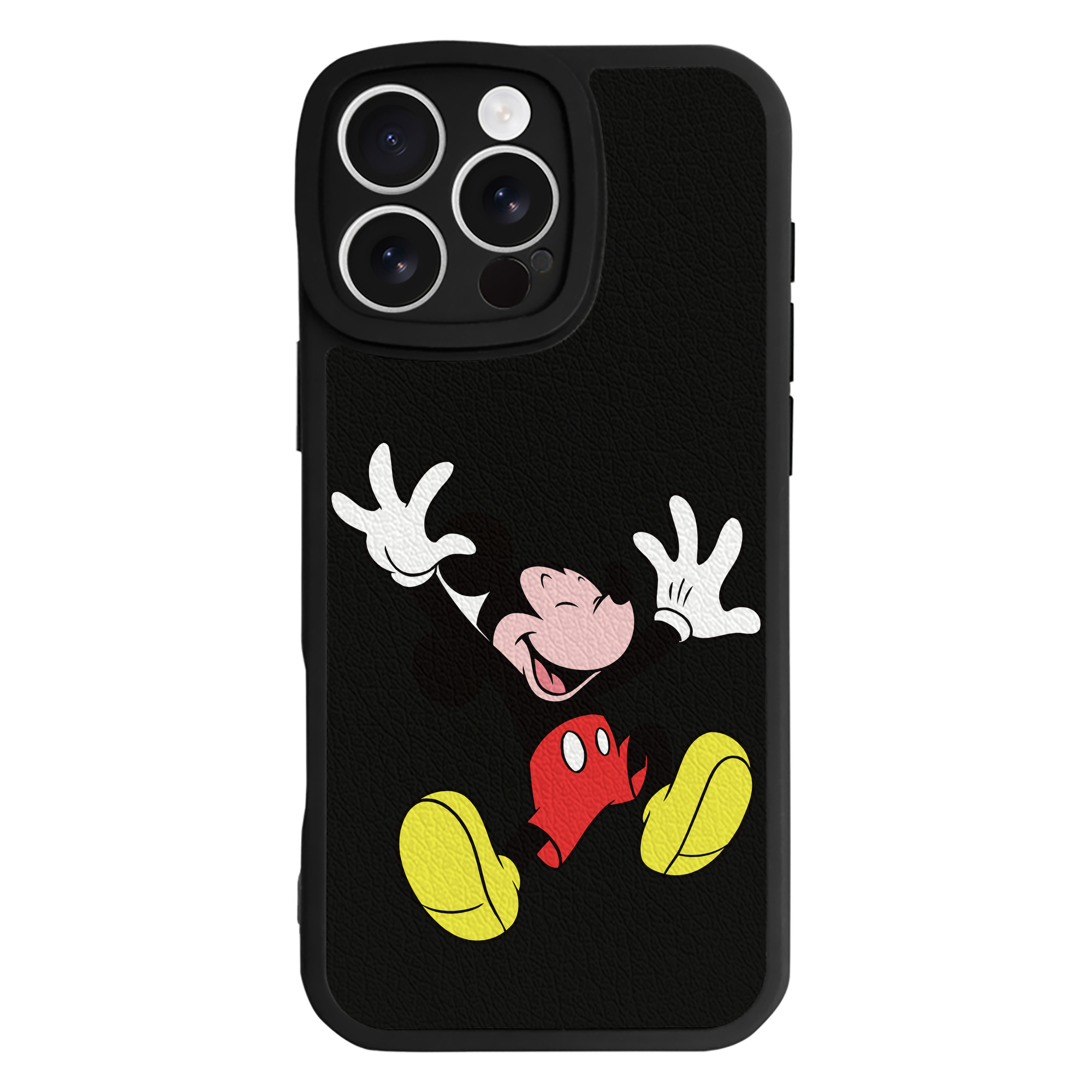 （画像用） ミッキーマウス Mickey Mouse 【iPhone 16シリーズ対応】シリコンスマホケース（レザー調） 材質：シリコン